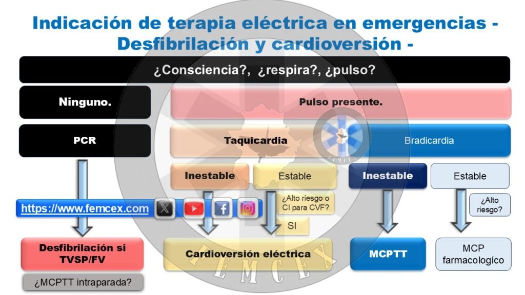 Indicación terapia eléctrica DF y CVE